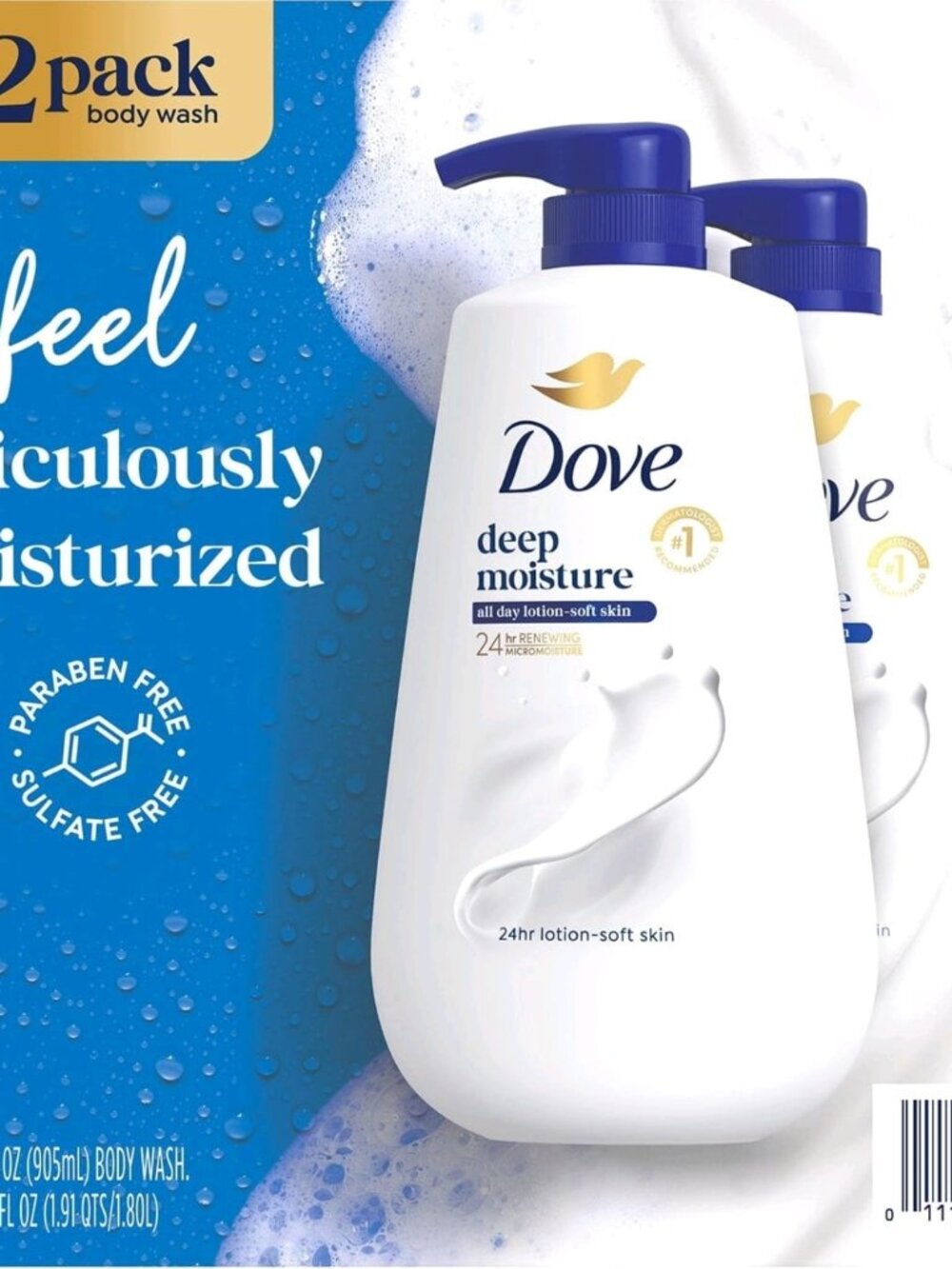 Dove Deep Moisture Body Wash with Pump, 30.6 fl.pack 2